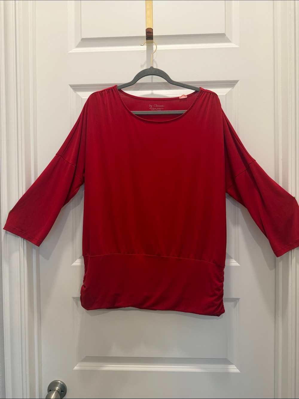 Chico's Red Dolman Sleeve Tunic Top